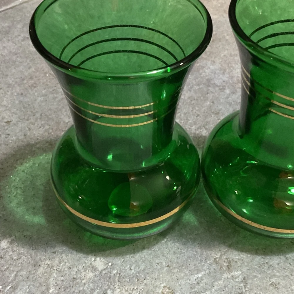 Elegant Green Glass Vases